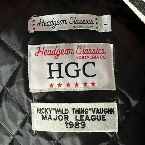 Cleveland Indians Ricky WILD THING Vaughan 1980s Major League Baseball Jacket L - Picture 6 of 8